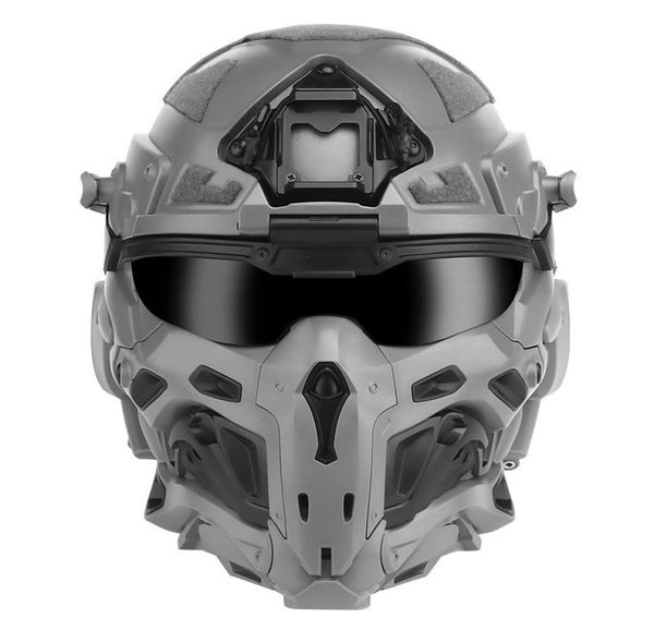 

protective gear wronin assault fast tactical helmet and tactical mask multilens goggles builtin headset and defogging fan airsoft 1954476