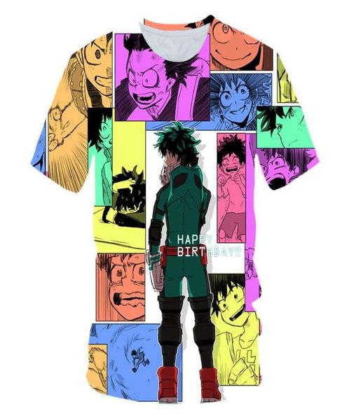 

men039s tshirts my hero academia anime 3d print men women fashion streetwear casual t shirt harajuku cosplay kids boy tees 358026, White;black