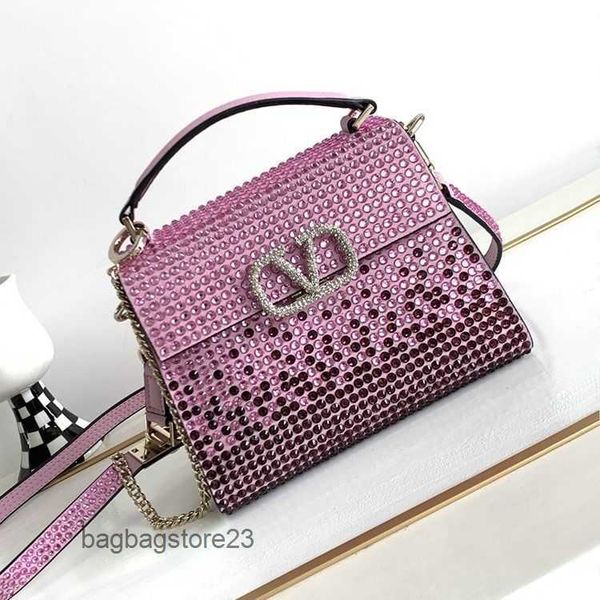 

lady designer bag diamonds gradient crystal valentiino version small square ins chain mini briefcase handbag women bags shiny bling handbags
