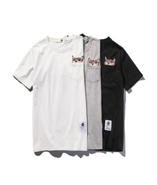 

mens summer new tshirt embroidered tee neutral solid color loose short sleeve round neck asian size m2xl6574136, White;black