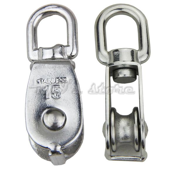 

2pcs single wheel swivel lifting rope pulley block heavy duty stainless steel9691860