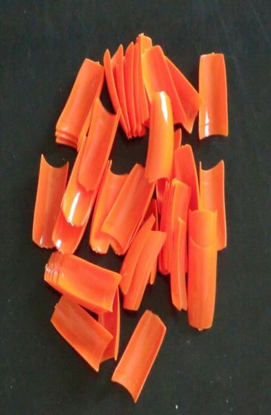 

500pcsbag false nails orange color diy at home artificial french manicure acrylic nail tips fake nail tip art for girls professio4834089, Red;gold