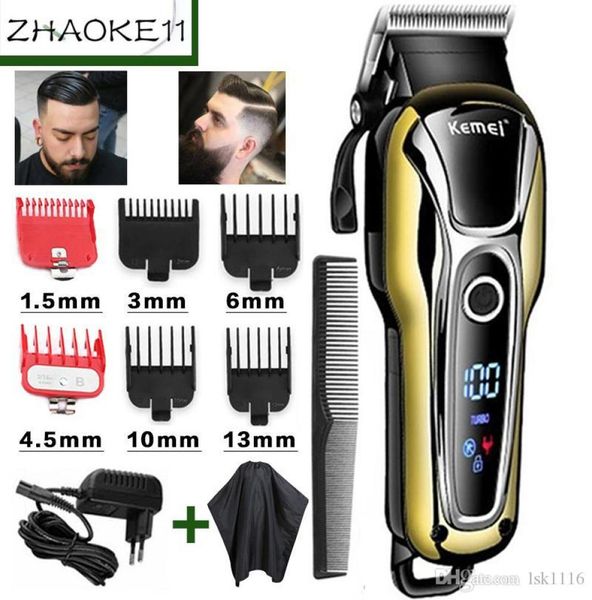 

kemei hair clipper professional hair trimmer in hair clipper for men electric trimmer lcd display machine barber cutter 55209970890