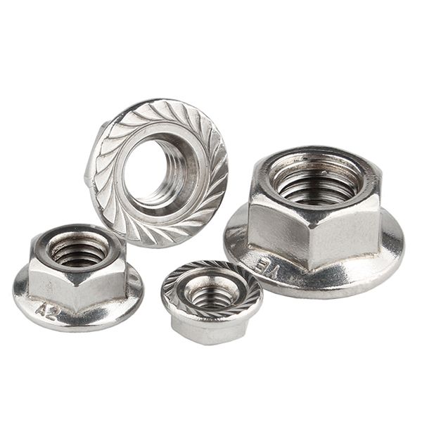 

m3 m4 m5 m6 m8 m10 m12 stainless steel hexagon hex head serrated spinlock flange nut lock din6923 customization available