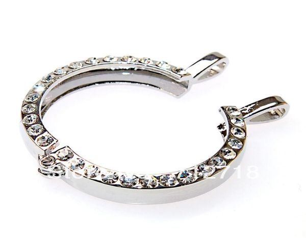 

quoins holder pendant plated crystal round pendant 632mmdiy pendantsrhodium quoins hangers sold of 5 pcs inside part not incl8677962, Silver