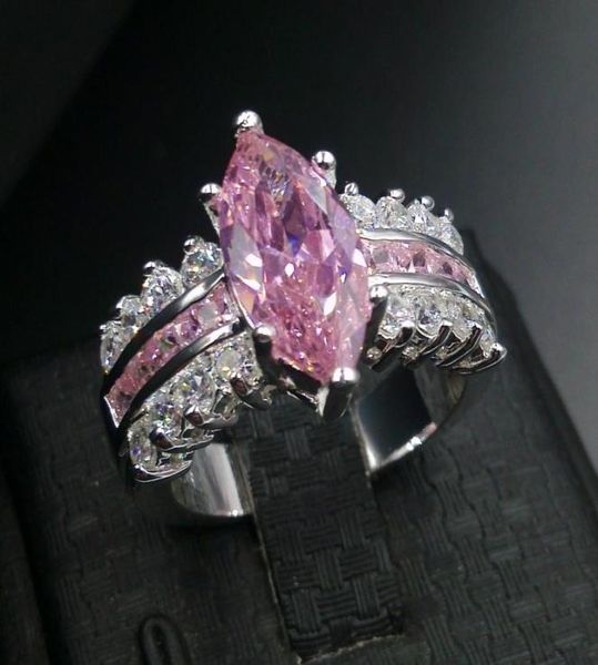 

sz 5678910 engagement luxury jewellery pink sapphire 925 sterling silver filled wedding diamonique simulated diamond women ri8064336