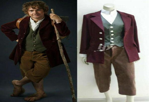 

new the hobbit the lord of the rings bilbo baggins cosplay costume clothing303f3289831, Black;red