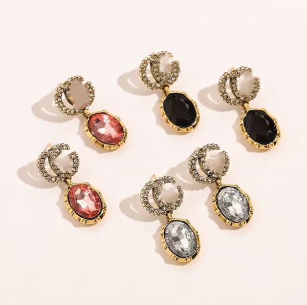 

lady ear studs retro brass charm earrings for womens designer jewelry earrings, Golden;silver