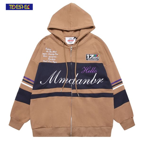 

men's hoodies sweatshirts hip hop letter embroidery zipper hoodie jacket men women oversized sweatshirt clothes harajuku winter y2k got, Black