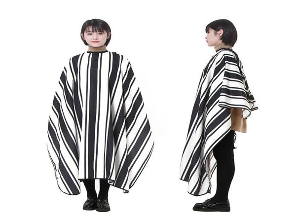 

black white stripe barber cape waterproof nonstick hair sensitive skin soft salon cutting cape hairdressing cloth hair styling4907597