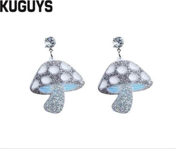 

new fashion jewelry flash mushroom earrings are a gift of fashion accessories for women with acrylic food drop earrings55494313764058, Silver