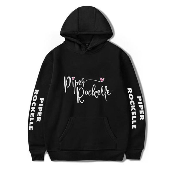 

piper rockelle merch hoodie women men long sleeve harajuku sweatshirt pullover tracksuit streetwear casual oversized clothes8701816, Black