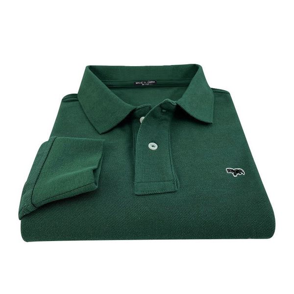 

men's polos men polo shirt business casual 100%cotton design male t-shirt autumn long sleeve turn-down collar tee plus size 230810, White;black