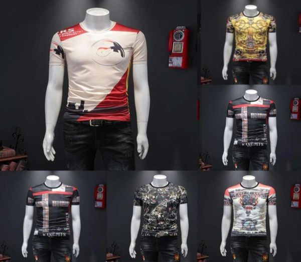 

trendy tshirt baroque tshirt men039s short sleeve court british style mercerized cotton printed ice silk half sleevewinter79251098643322, White;black