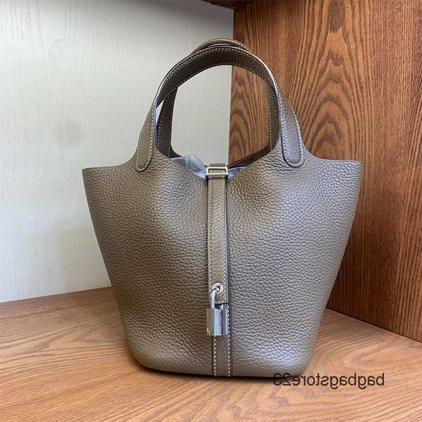 

wax bags premium picotin basket lock leather designer line hremes handmade tote genuine bag bucket 2023 large capacity simple handheld women
