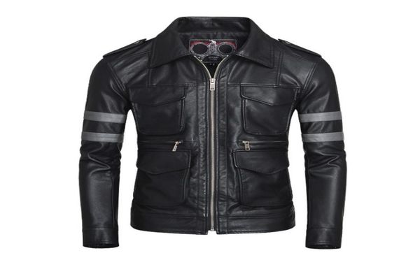 

resident evil vi leon kennedy faux leather jacket0123458889046, Black;brown