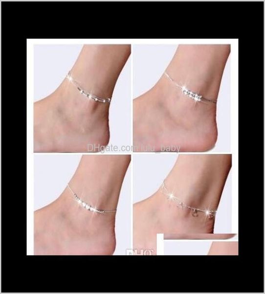 

925 sterling for women ladies girls unique nice simple beads chain anklet ankle foot jewelry gift jafjo famob7997740, Red;blue