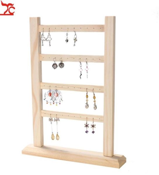 

4 layer earrings rack bracelets practical home jewelry display holder accessories wooden organizer necklaces stand storage show8165187194, Black