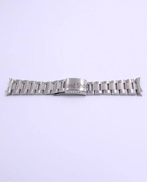 

carlywet 19 20mm stainless steel silver middle polish hollow curved end solid screw links watch band strap old style bracelet1073559, Black;brown