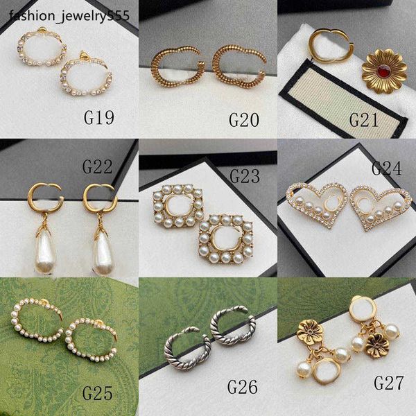 

stud women stud earring designers jewelry pearl ear studs luxury silver hoops fashion gold love earrings g bijoux with box, Golden;silver