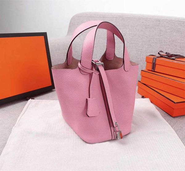 

picotin 5a real leather new shoulder bags bucket bag women shopping designer handbags cross body with lock picotin 001