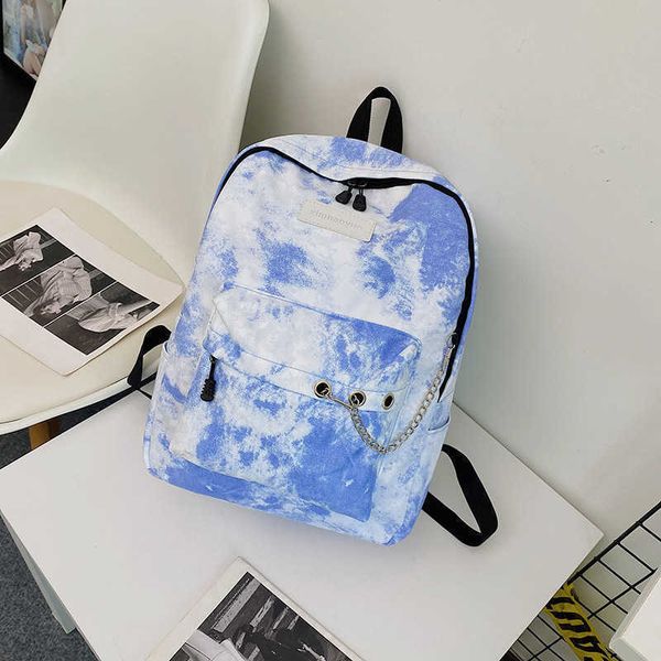 

tie-dye antique sense gradient shoulder bag casual travel large capacity backpacks 0817