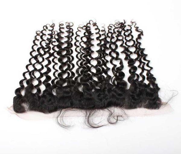 

mongolian deep curl 132quot lace frontal closure human hair deep curly lace frontal closure with baby hair3068368, Black;brown