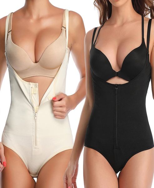 

fajas reductoras bodysuit latex body shaper levanta cola post parto surgery girdle slimming corset underbust waist trainer us y2008145154, Black;white