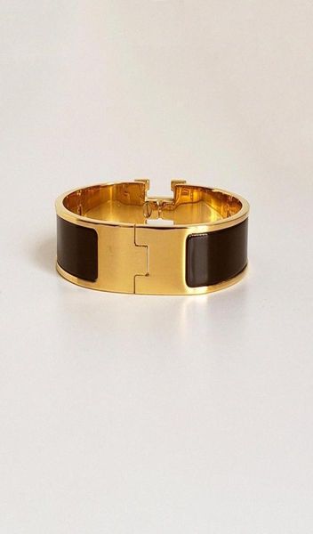 

designer h letter bracelet luxury brand enamel bracelets men and women personality fashion bangles everyday accessories party wedd5933842, Black