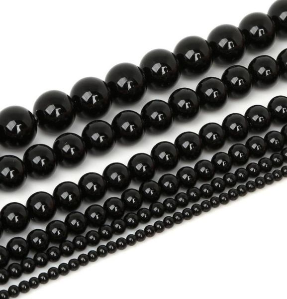 

natural round stone beads black agate beads selectable grade onyx stone bead for jewelry making diy bracelet 4681012mm8671753