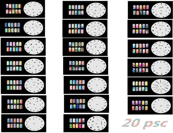 

2017 new fashion airbrush nail stencils set 2140 tools diy airbrushing 20 x template sheet for airbrush kit nail art paint8115550, Silver