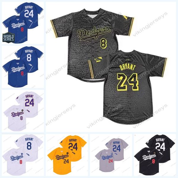 

8 24 bryant kb black dodgers jersey stitched name stitched number black purple yellow custom jersey, Blue;black