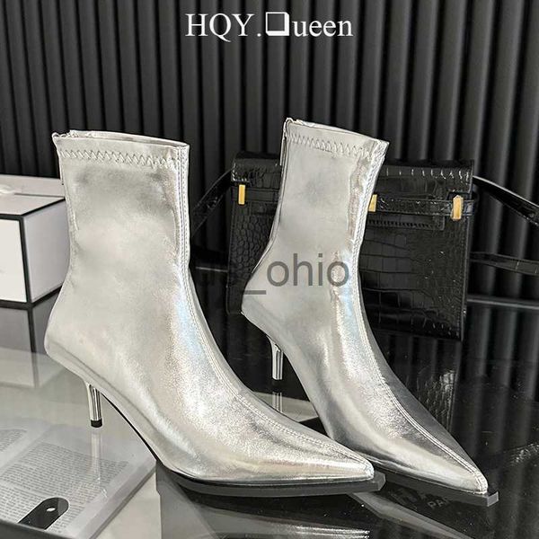 

boots 2023 women short modern boots for pumps ladies footwear elegant female shoes western thin heels autumn ankle stretch booties j230811, Black