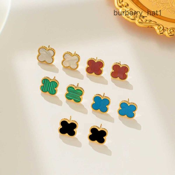 

designer jewelry 4/ four-leaf clover charm earrings back mother-of-pearl silver fashion 18k gold-plated agate for women and girls valentine&, Golden;silver