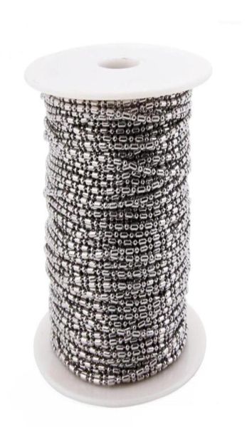 

stainless steel bead necklace link chains bulk 10050pcs metal ball beads linked chain necklaces women for jewelry making15184179, Silver