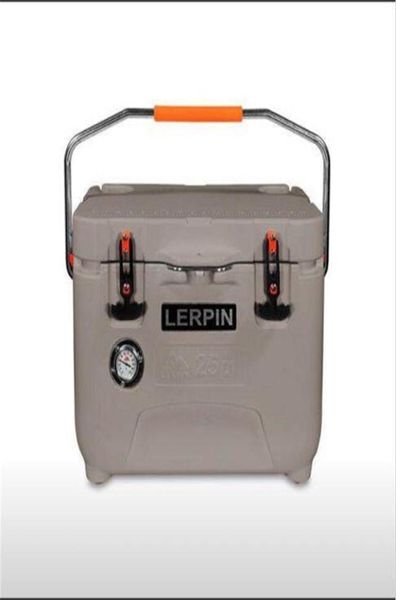 

grey color 25 quart portable handle rotomolded coolers lerpin thermometer ice chest cooler box for picnic camping hiking fishin7991907