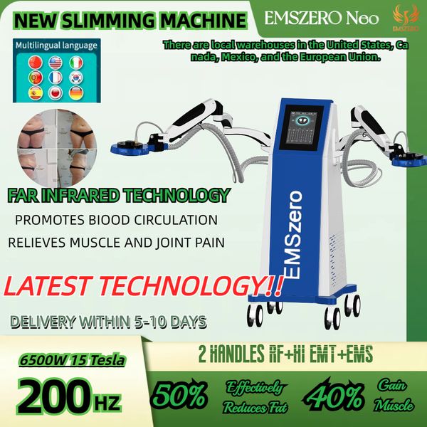 

ems-culpt neo slimming emszero 15 tesla 4800w 2 handle infrared electromagnetic stimulation muscle increase fat decrease beauty instrument