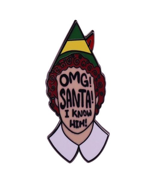 

omg santa i know him enamel pin funny saying brooch elf movie christmas winter inspired jewelry7714774, Blue