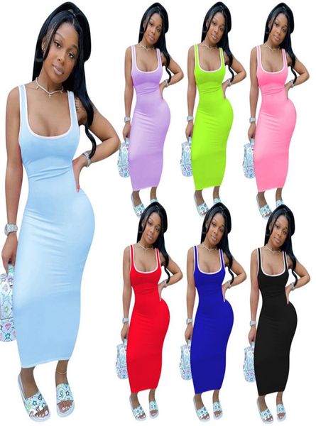 

womens tanks dresses solid color patchwork sleeveless night club dress summer casual women bodycon dresses6795070, Black;gray