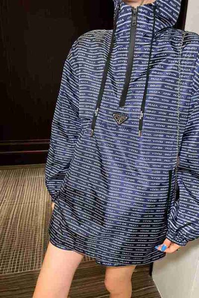 

women's hoodies & sweatshirts designer 23 spring/summer new letter all over decoration sun protection hooded charge coat casual fashion, Black