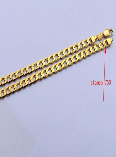 

pure 18 k yellow gold gf necklace solid stamep au750 236quot curb chain necklace solid birthday valentine gift valuable4861604, Silver