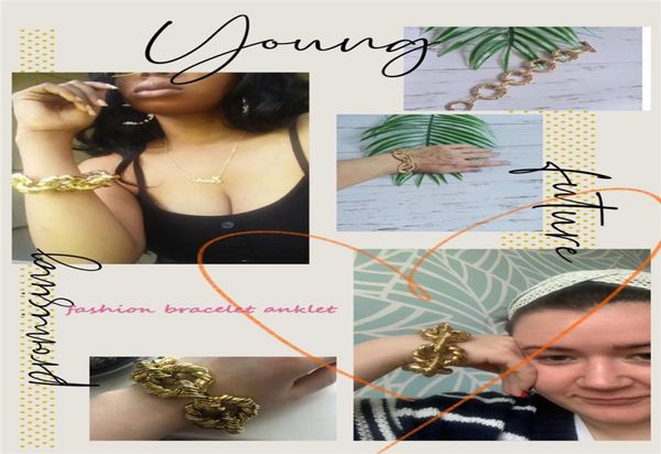 

gold chain bangles bracelet vintage new designer bracelets for women fashion luxury jewelry fit for summer holiday gift accessory 8235756, Golden;silver