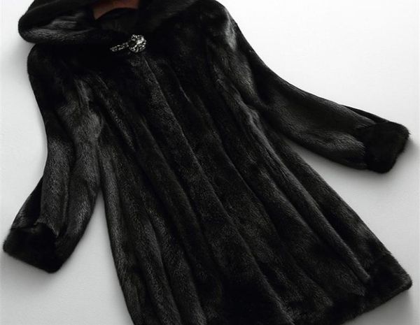 

lautaro long black winter faux fur coat women with hood long sleeve plus size warm fluffy furry jacket 5xl 6xl 7xl2275384