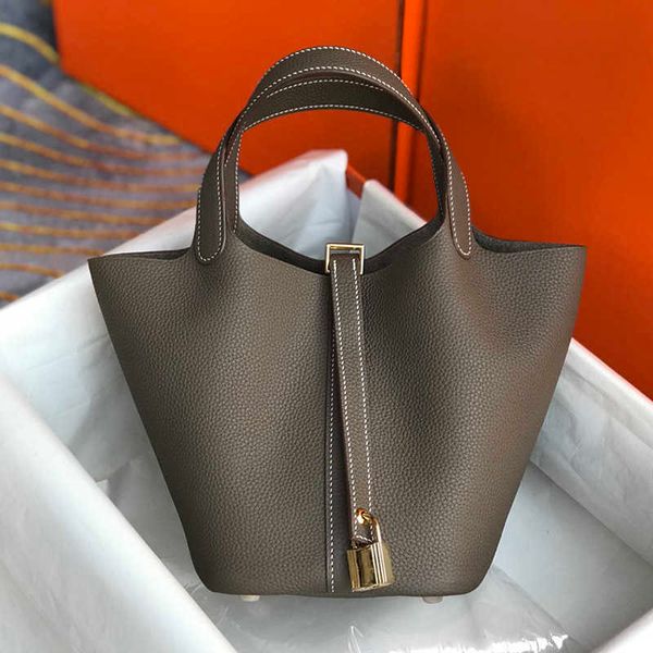 

picotins designer bags lock bucket bag women shopping bag designer women's soft cowhide basket handbags size 18cm 22cm