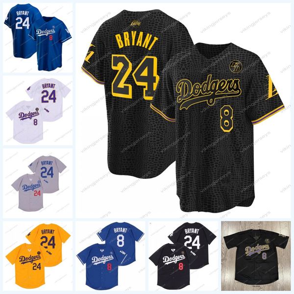 

8 24 bryant kb black mamba dodgers baseball jersey stitched name stitched number bkack purple yellow, Blue;black