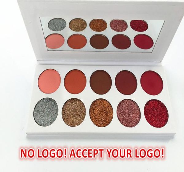 

no brand 10 color glitter matte eyeshadow palette with mirror shimmer eye shadow accept logo printting2083735
