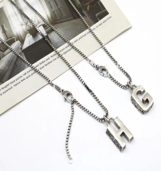 

s925 sterling silver letter pendant necklace men039s and women039s fashion jewelry6432717