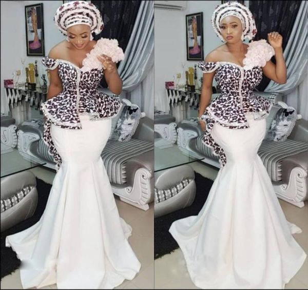

stylish asoebi mermaid prom dresses off shoulder lace applique peplum dubai party dresses glamorous satin sweep train evening6868489, Black