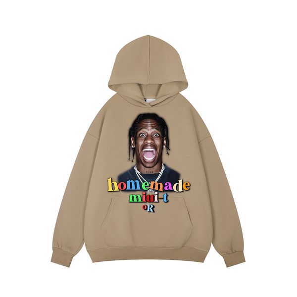

letter print pullover men women baggy hoodies hooded sweatshirts, Black;brown