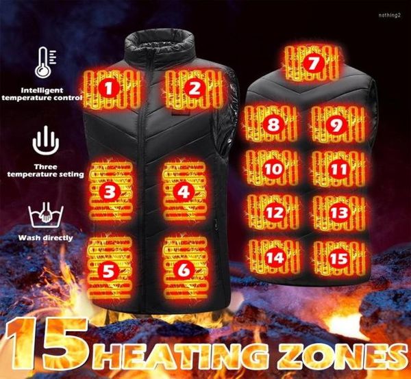 

men039s vests 15 area usb heated jacket men vest for women heating tactical down bodywarmer heater5741492, Black;white